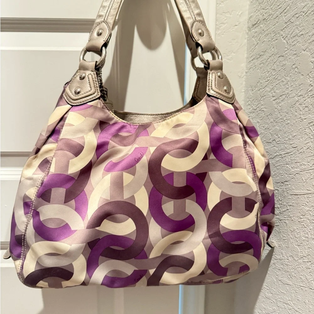 Coach Madison Op Art Sateen Maggie Shoulder Bag - Picture 4 of 13